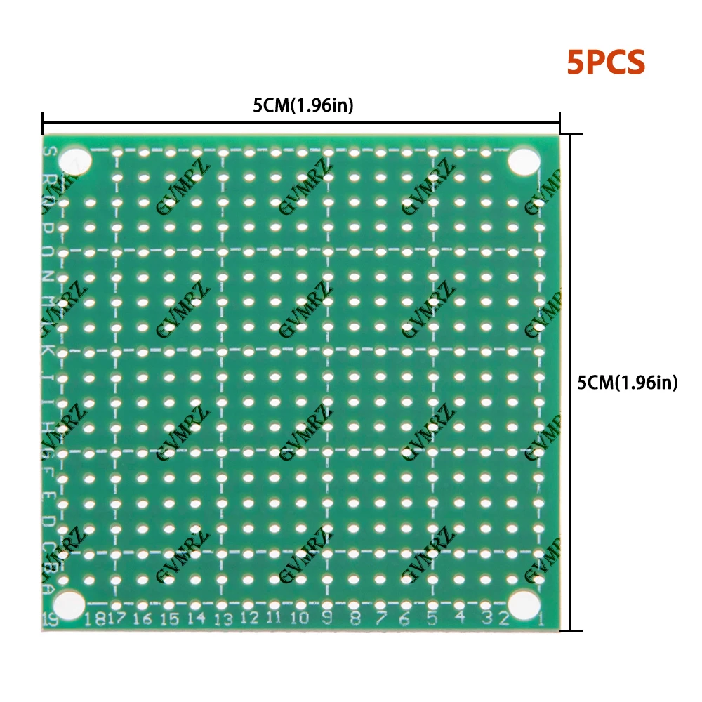 단면 4x6cm 2x8cm 녹색 PCB 프로토타입 보드 DIY 전자 프로젝트용 범용 스루홀 퍼프보드 3x7cm 7X9cm