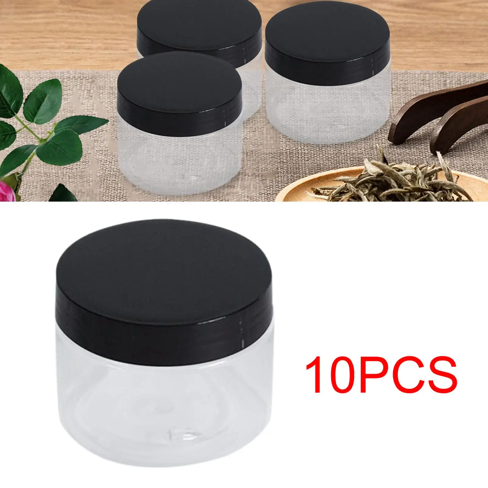 뚜껑이 있는 둥근 투명 애완 동물 보관 항아리, 누출 방지 항아리, 10x, 30ml