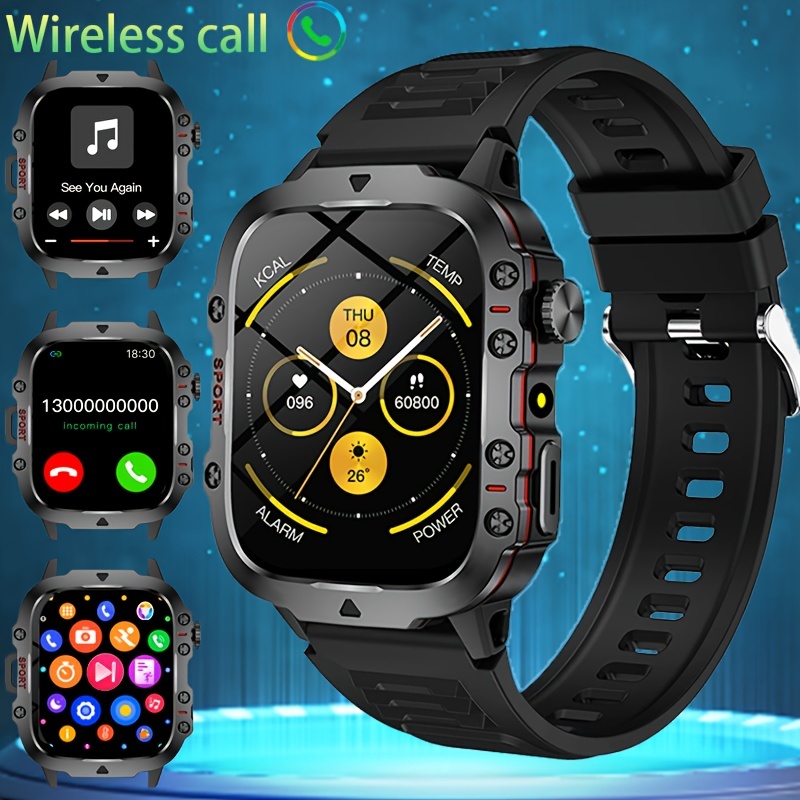 Sports LED smartwatch Built-in light USB magnetic charging Wireless answering/dialing Great for outdoor/hiking/travel