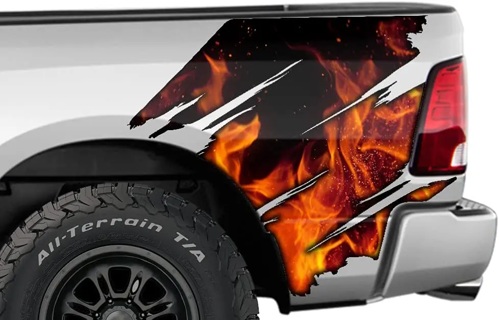 

Car-Gear Rear Quarter Panel Graphics kit 3M Vinyl Decal Wrap Compatible with Ram 2009-2018 - Fire