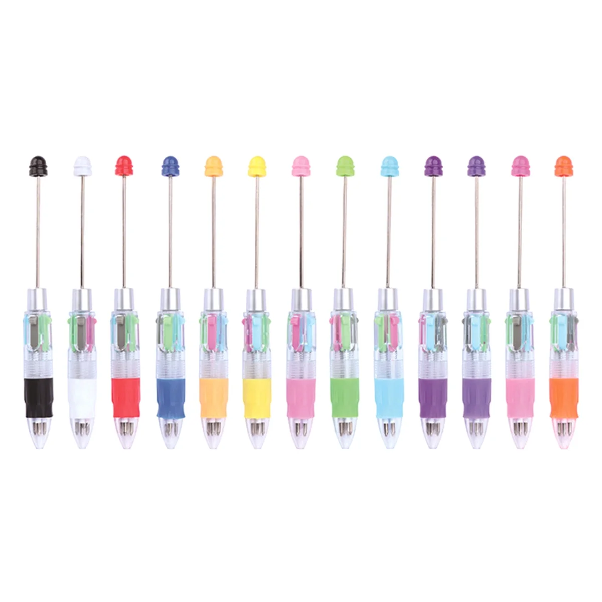 

13Pcs Plastic Beadable Pen Bead Pen Bulk Shaft Ink Ballpoint Pens DIY Pens for DIY Making Gift Office Supplies