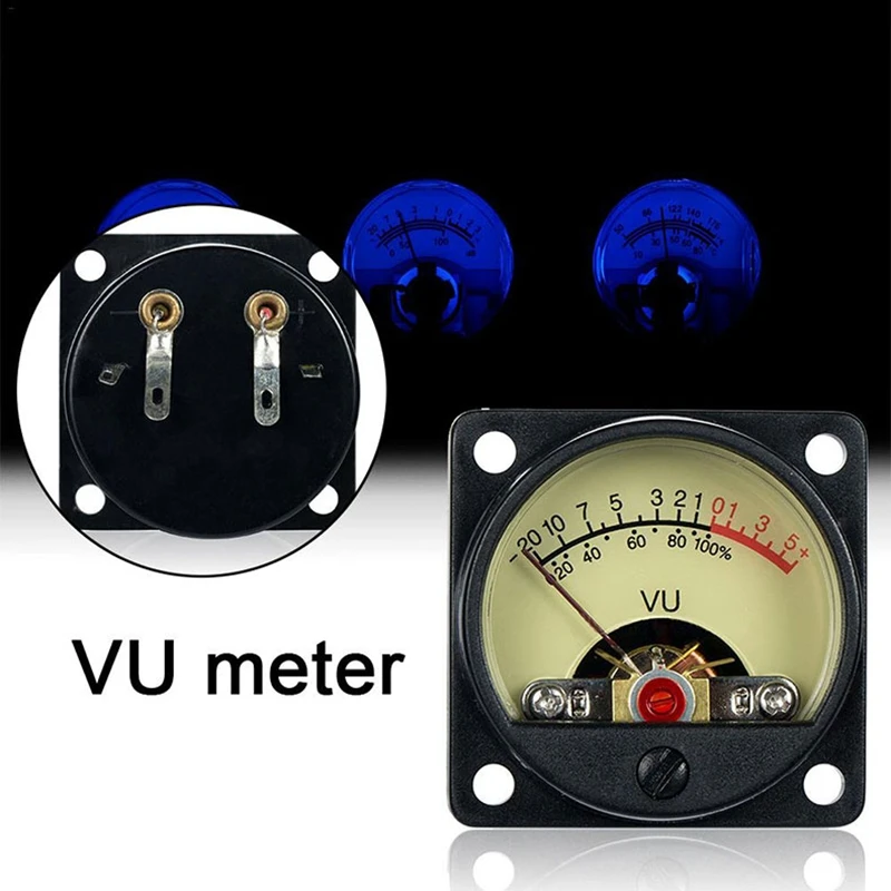 VU Level Meter TR-35 500 VU Meter Panel Mechanical Pointer Type Audio Level Meter White LED 2.8-3.8V 20MA 3