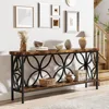 70.9-Inch Narrow Sofa Table, Industrial Long Sofa Table Behind Couch, Entry Console Table with Storage for Entryway,Living Room 5