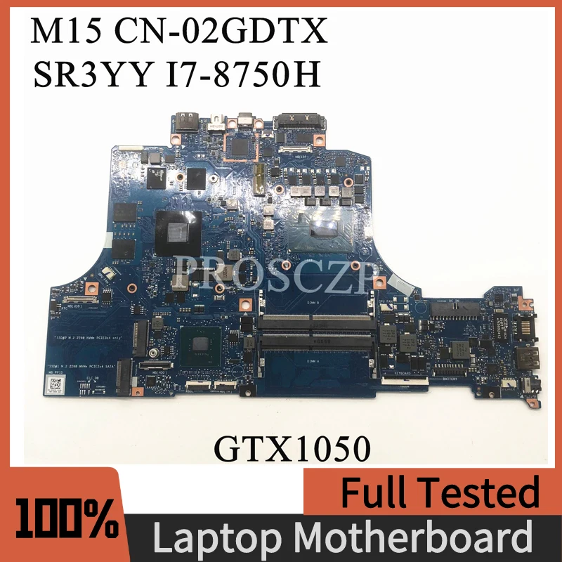 

CN-02GDTX 02GDTX 2GDTX Mainboard M15 Laprop Motherboard FOR DELL W/SR3YY I7-8750H CPU N17P-G1-A1 GTX-1050 GPU 100% Working Well