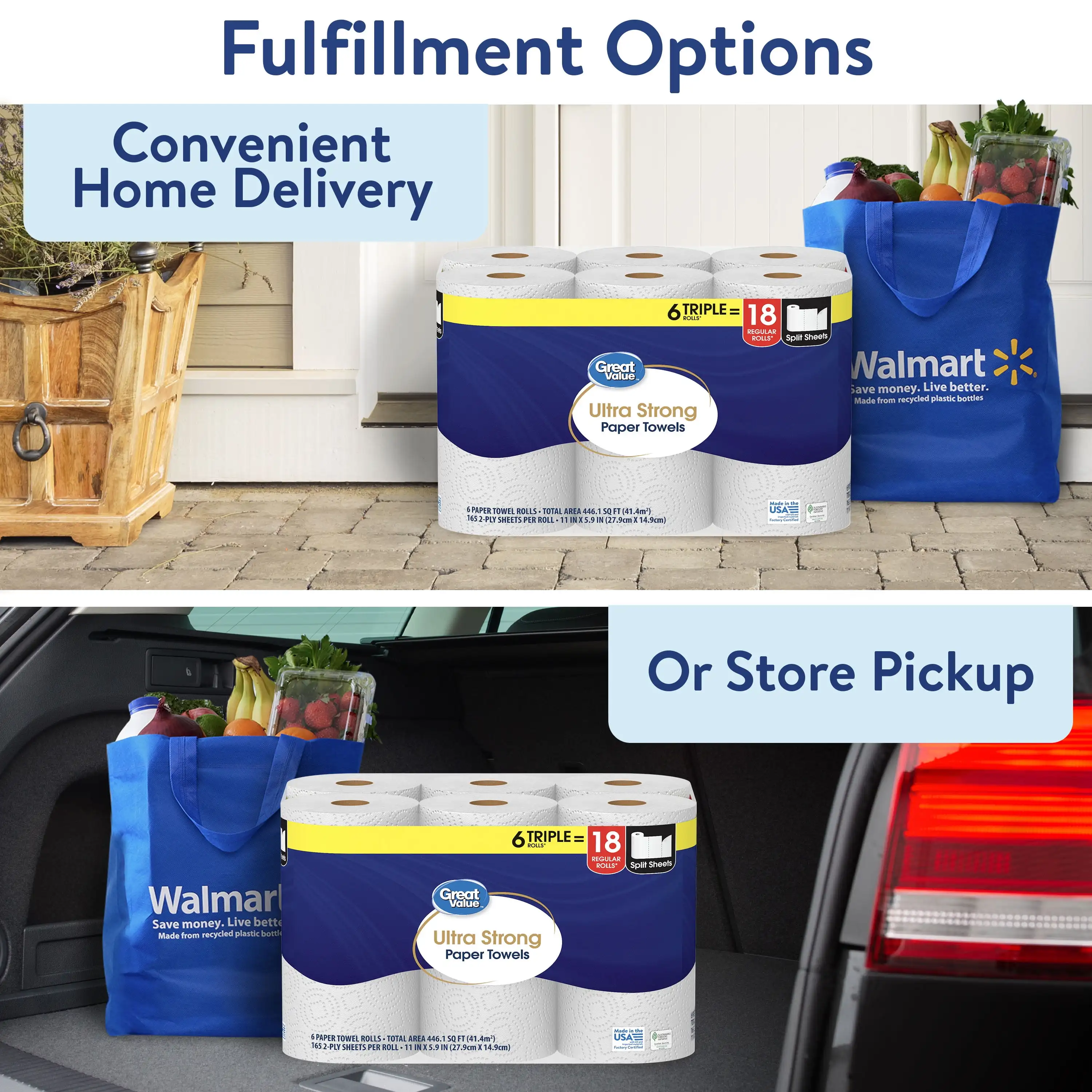 Ultra Strong Paper Towels 12 Double Rolls Absorbent Paper Towels Have Soft Texture with Durable Strength You Can Trust