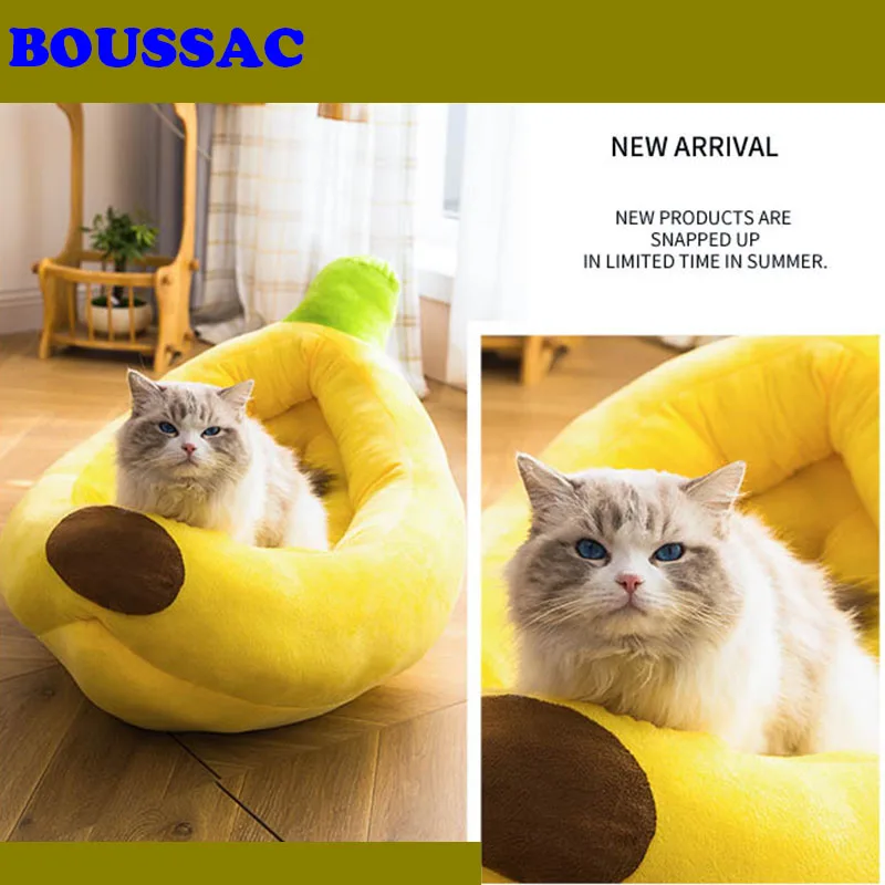 Pet Banana Bed Winter Warm Dog Cat Rimovibile E Lavabile Comodo E Morbido Kennel Mat Corgi Animal Bed House Pet Supplies