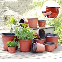 10pcs Thin section Flowerpot Plastic Grow Box Fall Resistant Tray For Garden Plants Nursery Cup Transplant Flower Plant Pots 2