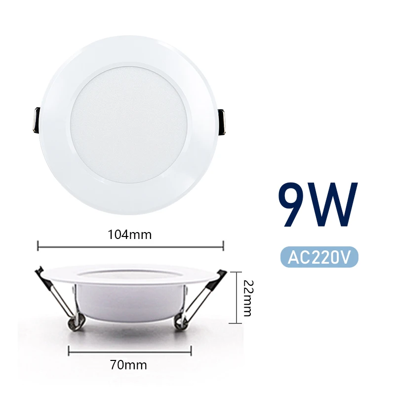 Led Downlight 220V 3W 5W 7W 9W 12W 15W Ceiling Light Recessed Down light Round Led Panel Light LED Spot light Indoor Lighting recessed spotlights LED Downlights