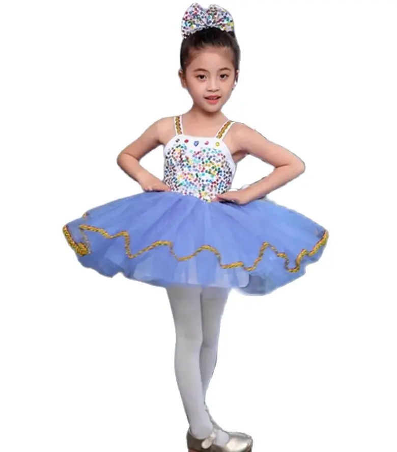 

Children Vest Ballroom Clothing Kids Sequined Modern Dance Dress Girls Jazz Dance Costume Stage Wear Toddler Wedding Princess