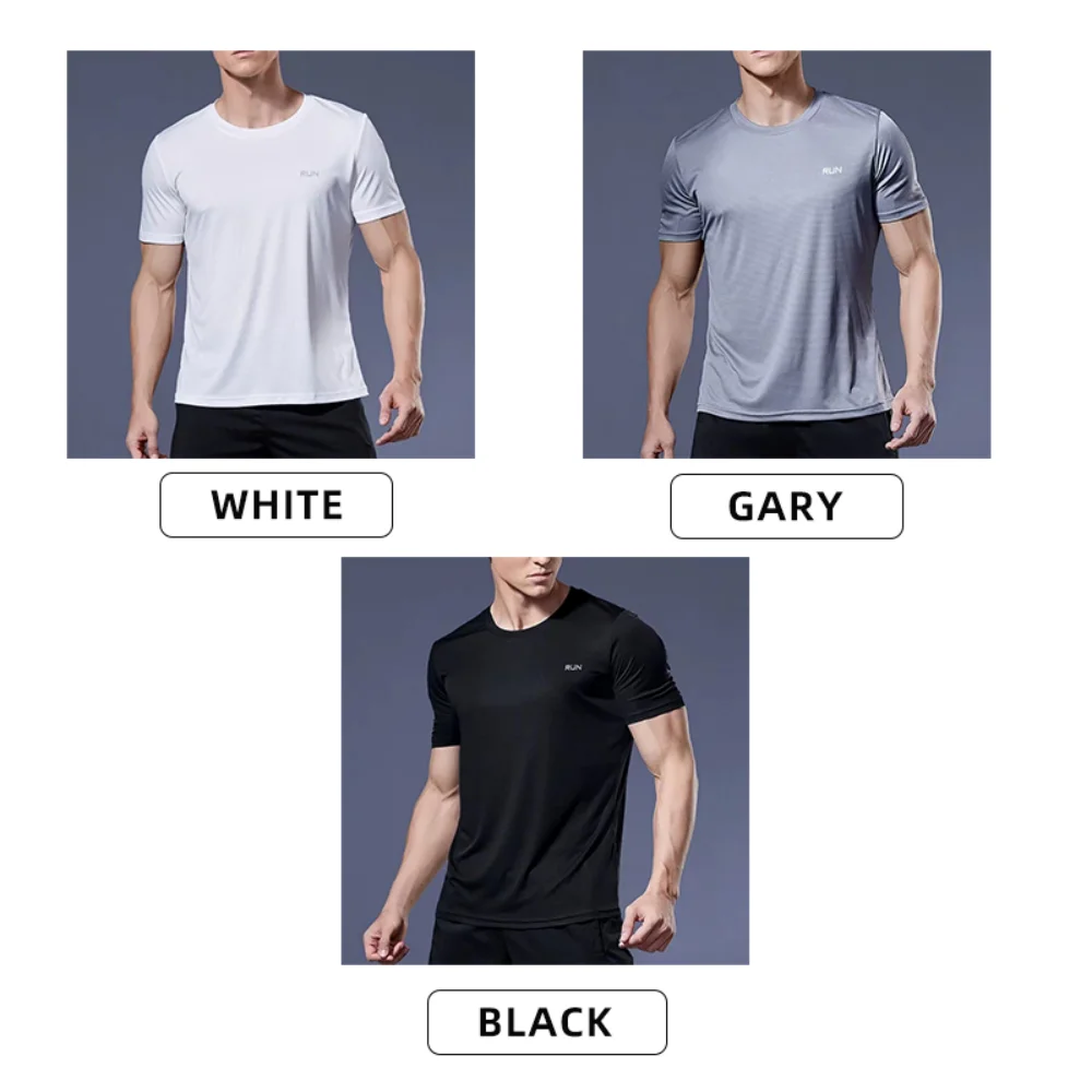 Men Undershirt T-Shirt Quick Dry Sport L XL XXL Black White Gary Running Breathable Fitness Shirt Ice Silky Gym Football Jerseys mens undershirt