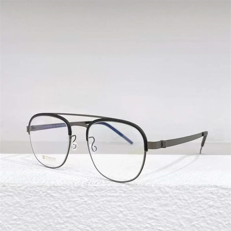 

NO SCREW Glasses Frame Retro Oval Women Titanium Optical Denmark 9848 Men Aviator Blue Light Original Box Ultra-Light Eyeglasses