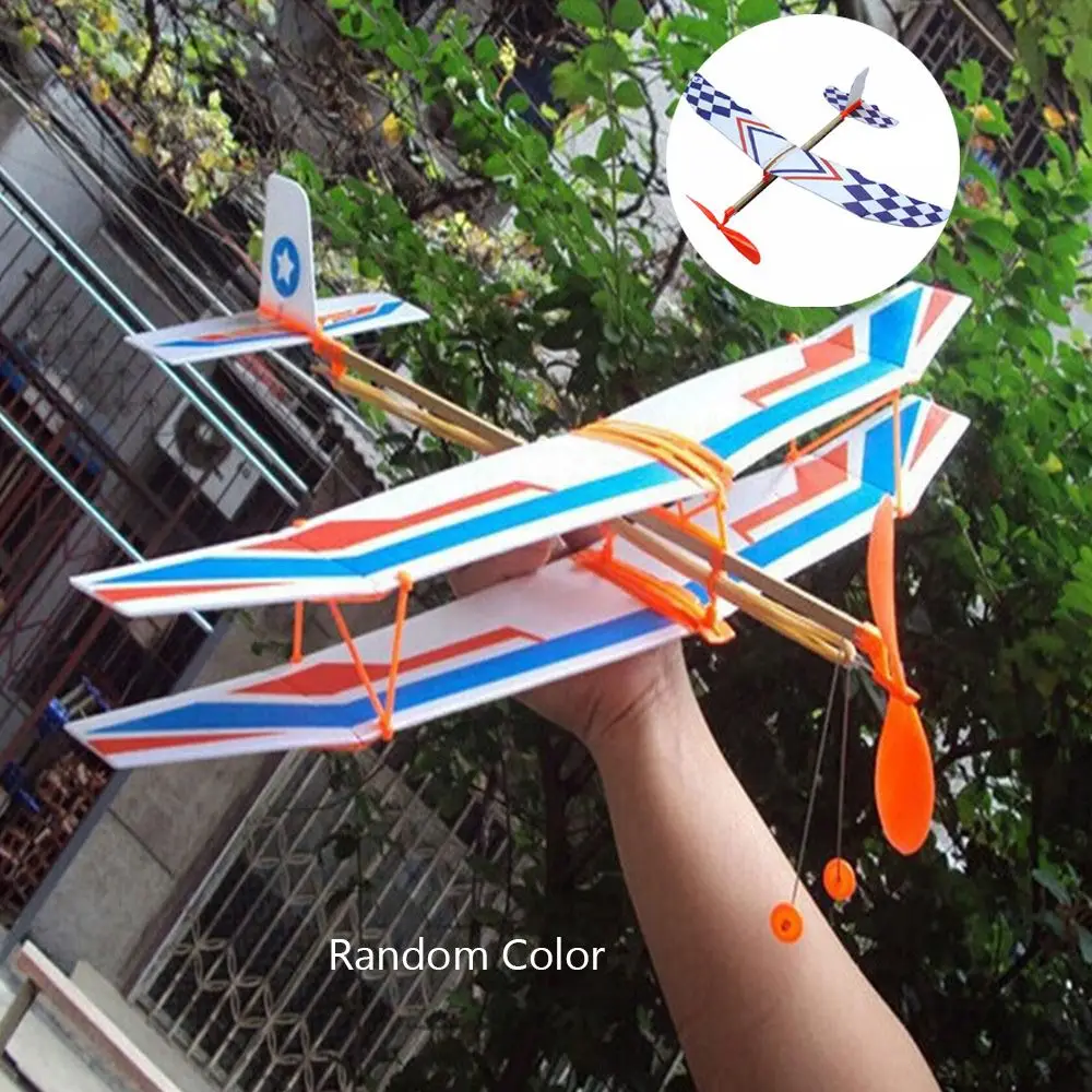 

Elastic Rubber Band Airplane DIY Powered Flying Glider Plane Assembly Model Novelty Aircraft Hot Sale Children Kids Toy Gifts