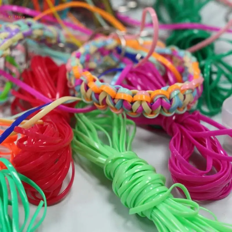 

Plastic Lacing Cord String Plastic Bracelets Craft Kits 20 Colors for DIY Girls