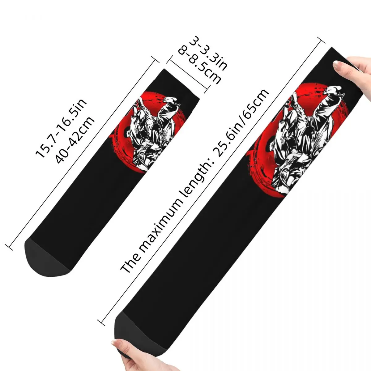 Colorful JuJitsu Basketball Socks Jiu Jitsu BJJ Judo Brazil Polyester Crew  Socks for Women Men Non-slip