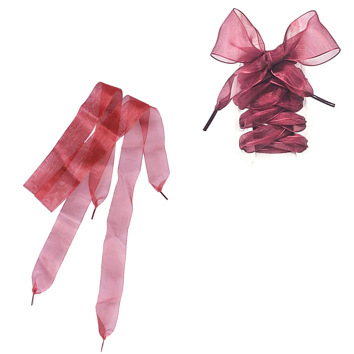 

Шнурки для обуви, модные повседневные плоские шнурки из органзы, повседневные плоские шнурки для кроссовок 4 см (красные)