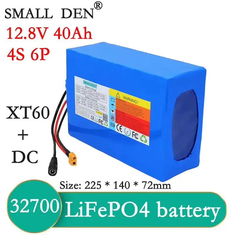 

LifePo4 battery pack, 12.8 V, 40Ah, 4S6P, 32700, 40A built-in, same charging and discharging port, BMS balance, power supply