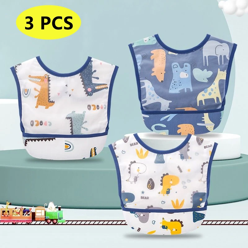 Baby Bibs Boys Girsl Apron Bibs Newborn Toddler Scarf Waterproof Art Smock Feeding Bib Infant Kids Cute Cartoon Burp Cloth 6