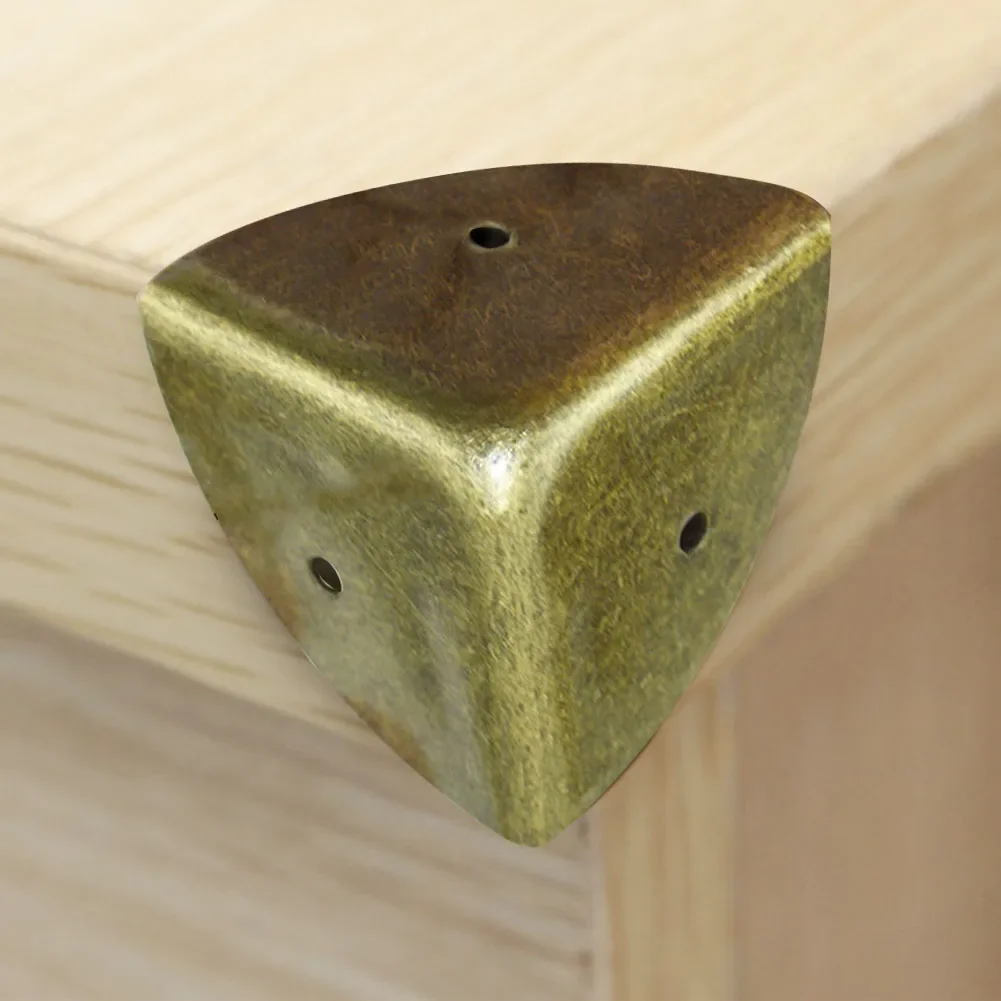 4pcs Metal Corner Angle Brace Protector Vintage Jewelry Box Trunk Decorative Corner Protectors Wooden Case Edge Protector