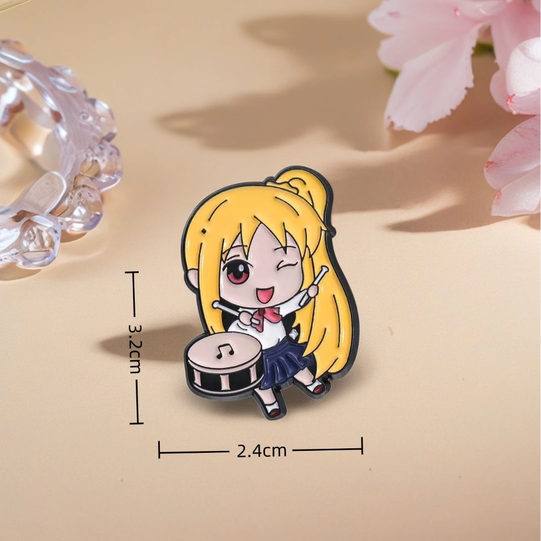 Bocchi the Rock! Hitori & Ryo Cartoon Metal Enamel Pin - Perfect Holiday Gift