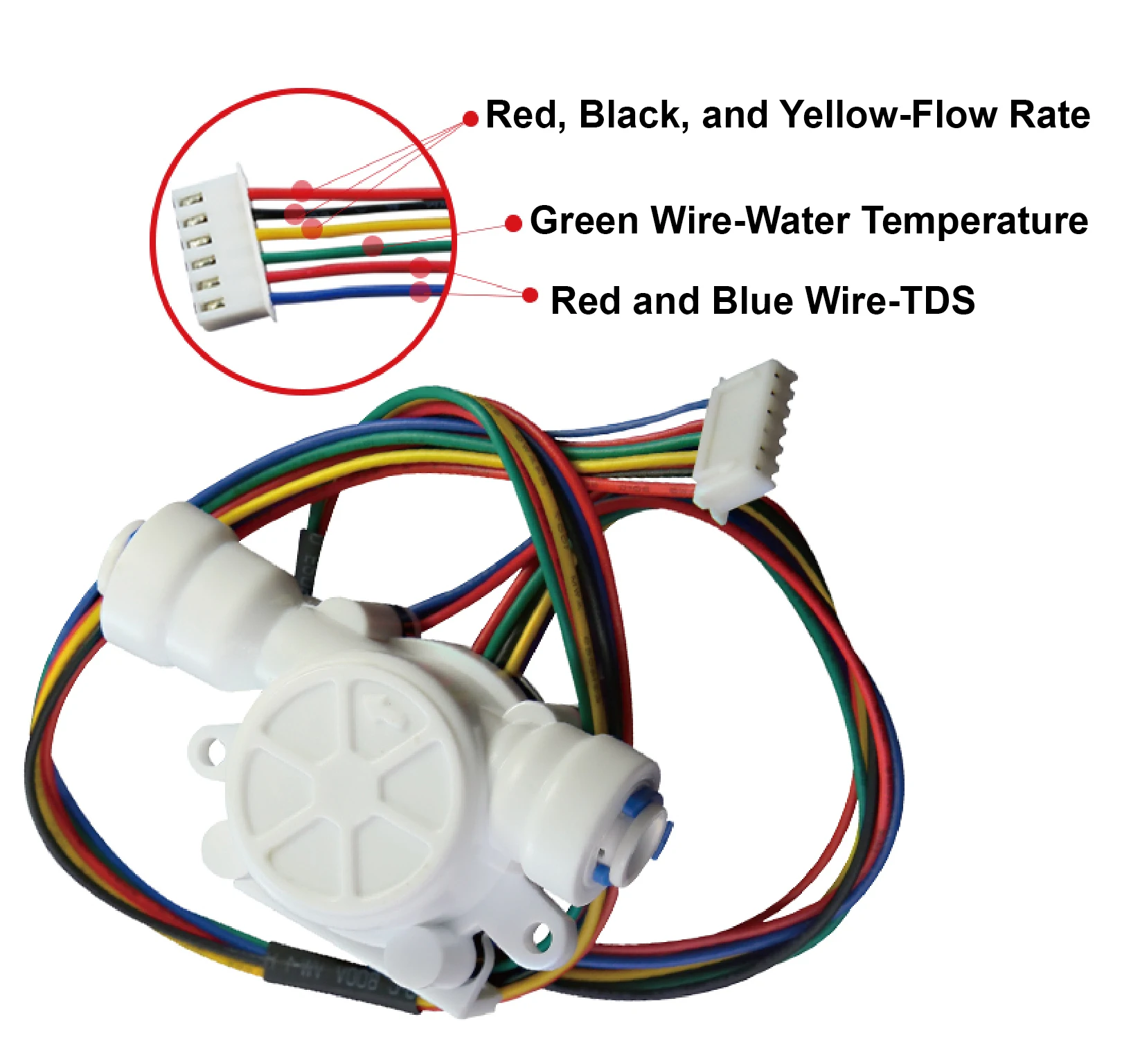 MH-01 MH-02 Water Flow Sensor TDS Hall Effect Flowmeter Quick Connect Temperatur