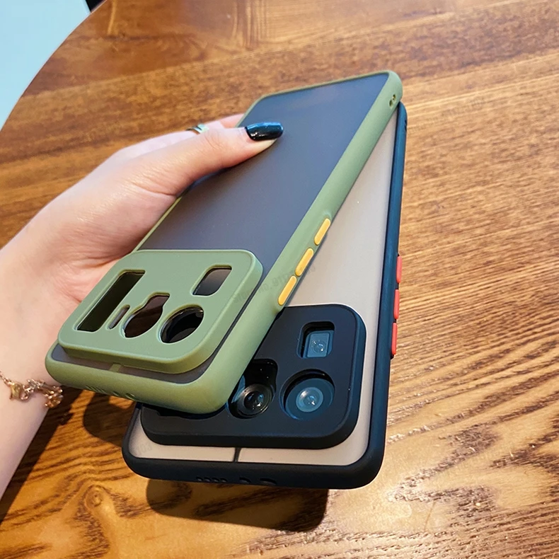Shockproof Matte Back Cover with Camera Lens Protection - Silicone Phone Case