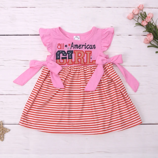 Baby Girls Dress Clothes Set Independence Day Embroidery Bodysuit July 4th Suit Children s Clothing 1-8T Skirt Casual Outfits