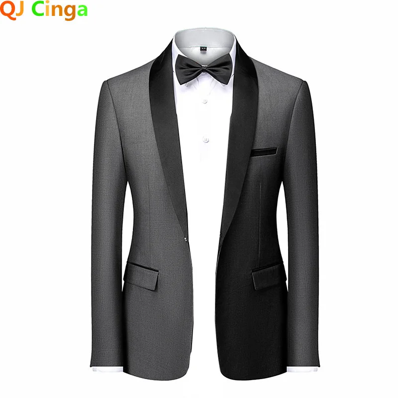 Men Skinny Terno Masculino Formal Slim Fit Tuxedo Prom Suit / Male Groom Wedding Blazers High Quality Dress Jacket Coat 2