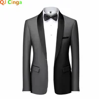 Men Skinny Terno Masculino Formal Slim Fit Tuxedo Prom Suit / Male Groom Wedding Blazers High Quality Dress Jacket Coat 2