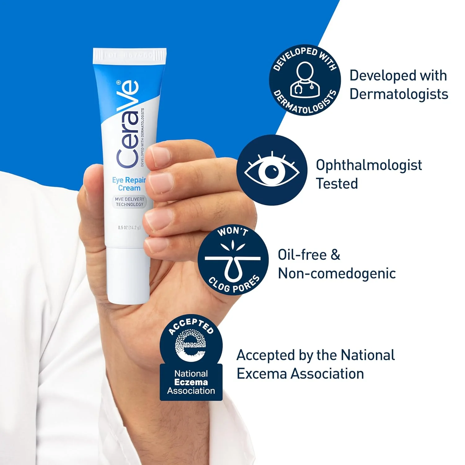 CeraVe Eye Repair Cream Under Eye Moisturizer With Hyaluronic Acid Niacinamide Marine Botanical Complex Daily Skin Care - 2