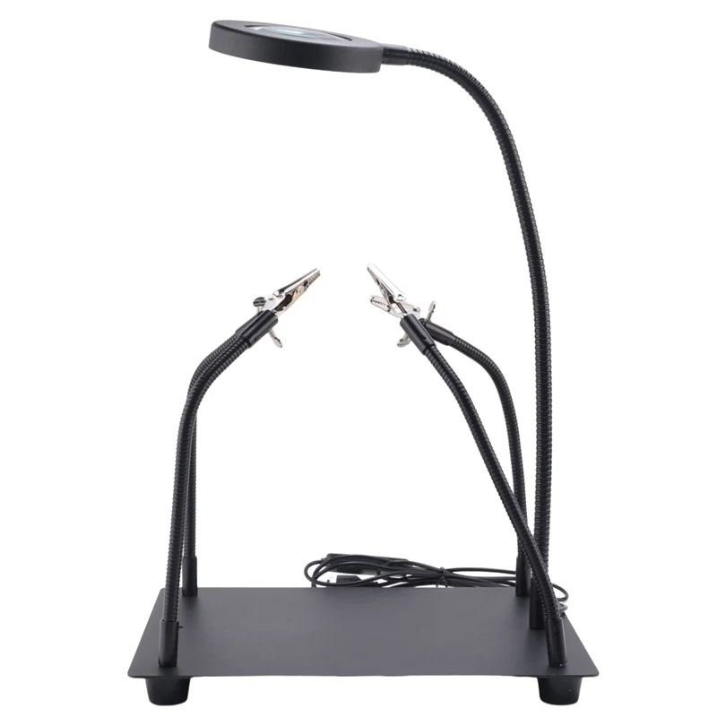 Soldering Tool With 3 LED Magnifying Lights PCB Holder 4 Flex Arm Soldering Stations For Electronic Repair Jewelry