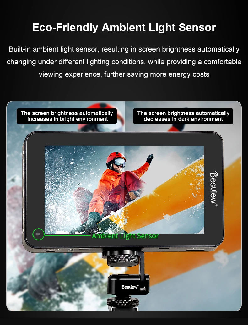 Desview 2800Nits High Brightness Camera Field Monitor 4K 60HZ Touch Screen Monitor and Sunshade 3D LUT for DSLR Camera