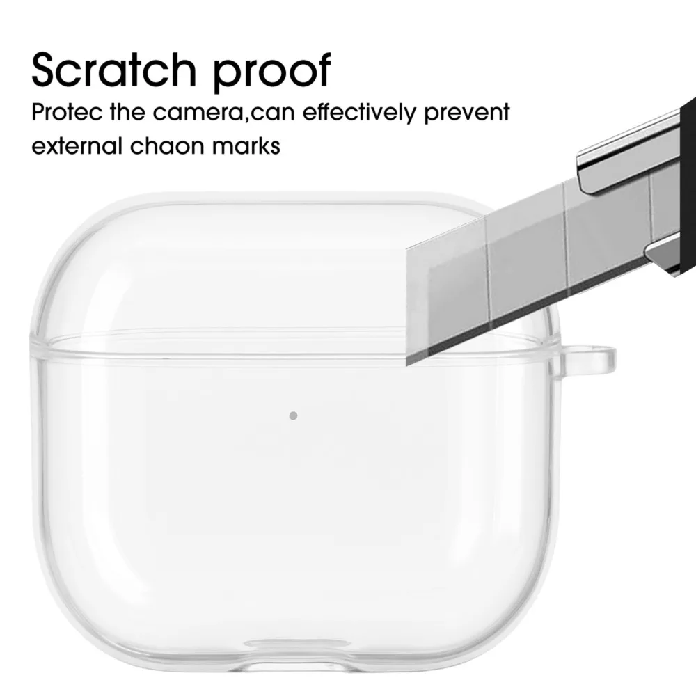 Transparent Frosted Earphone Case - Soft TPU Protective Cover with Hook Strap Accessories