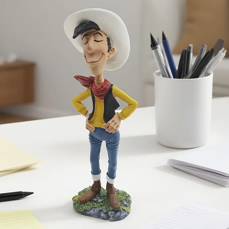 Vintage Western Cowboy Figurine Sculpture for Home and Office Decor