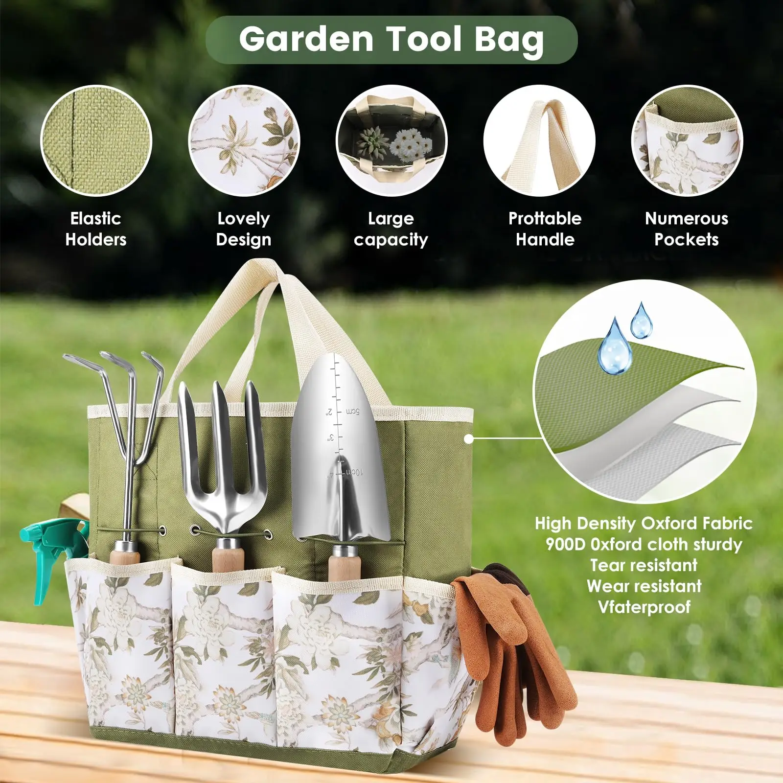 Description Picture 4 of item10Pcs Combination Garden Shovel Rake Spade Bonsai Tools Set Wooden Handle for Flowers Potted Plant Garden Weeding Tools Set