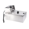 Electric Deep Fryer Professional Adjustable Temperature Stainless Steel Deep Fryer with Lid Basket for Commercial Use 6L 5