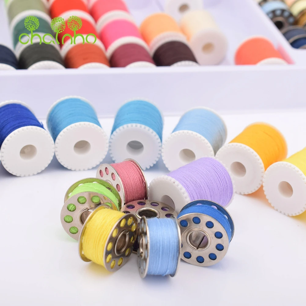 Chainho,32 Pieces Plastic Axis Home Sewing Machine Thread,28 Pieces Metal Shuttle Cores,DIY Sewing Tools Accessory,1 Pack,25SX7