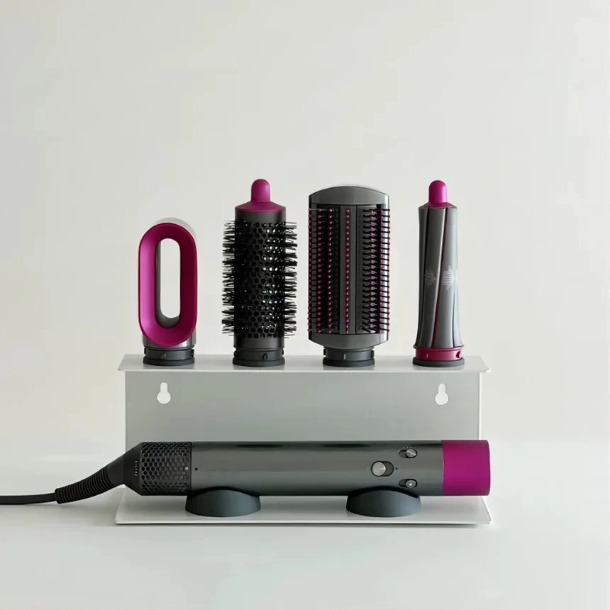 Non Perforated Hair Dryer Storage Rack, Bathroom Hair Dryer Accessories Sorting Rack, Straightener, Curling Iron Storage Rack