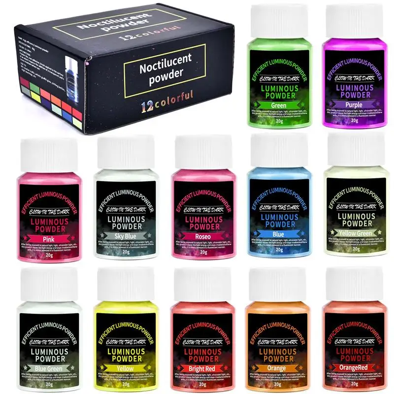 

12 Colors 20g Resin Pigment Epoxy Resin Dye Pigment Filler Pearlescent Powder DIY Resin Jewelry Making Crafts Nail Art Decor