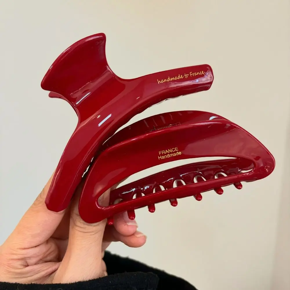 Hairdress Large Size Hair Claw 10.5CM Acetate Hair Clip Red Hair Pin Girls Women