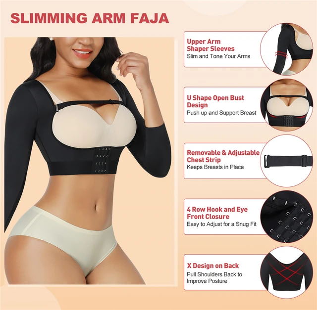 Slimming Arm Shaper, Upper Arm Compression Sleeves For Women, Back
