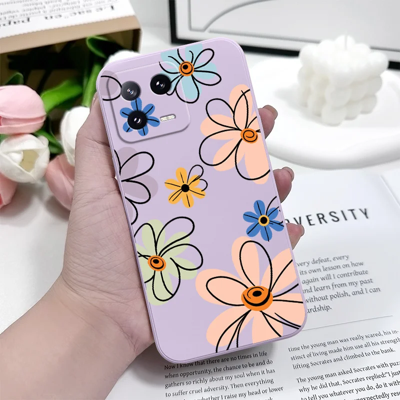 Enhanced Hoop Flower Liquid Silicone Phone Case Cover