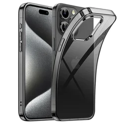 Sleek Transparent Black Silicone TPU Ultra-Thin Phone Case for iPhone 13 (Transparent Black)