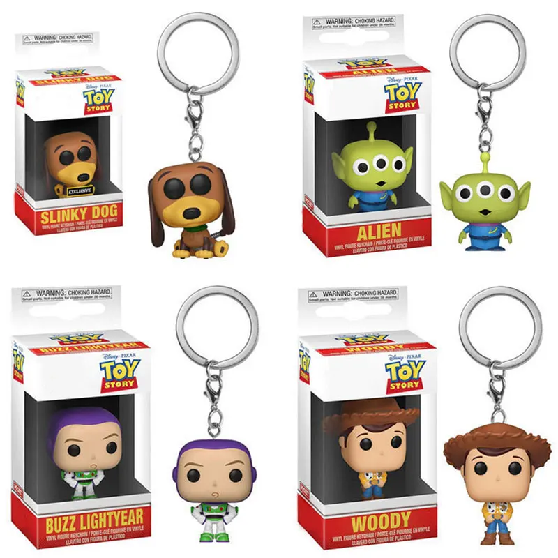 

Toy Story Slinky Dog Buzz Lightyear Alien Woody Forky 5cm Keychain PVC Action Figure Collection Model Toys For Children Gift