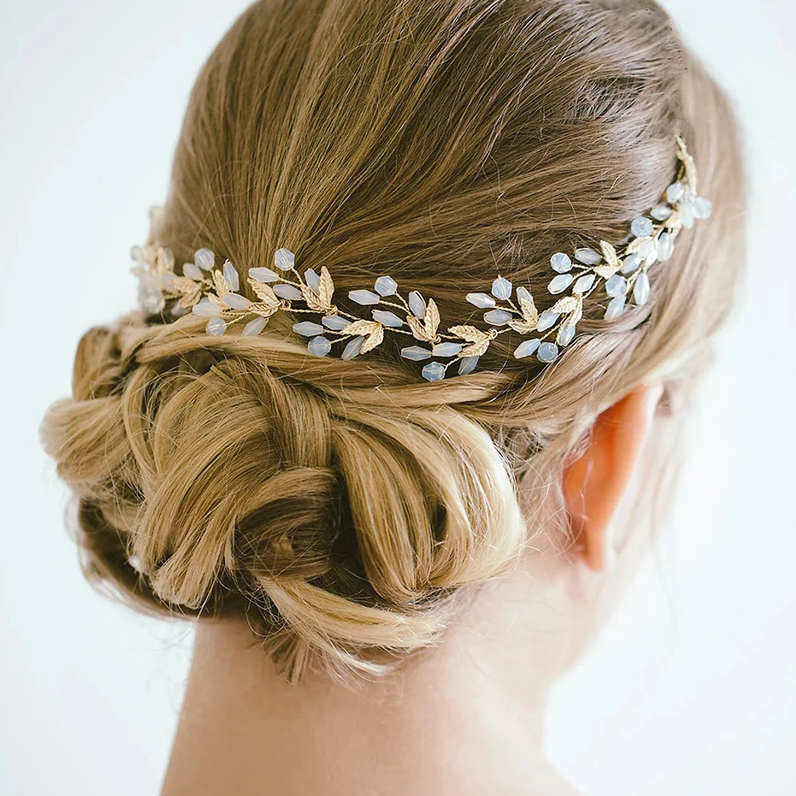 Bridal Headband Pearl Leaf Hairbands Gold/Silver Color Tiara Women Crown Bridal Hair Jewelry Tiara Wedding Hair Accessories SL