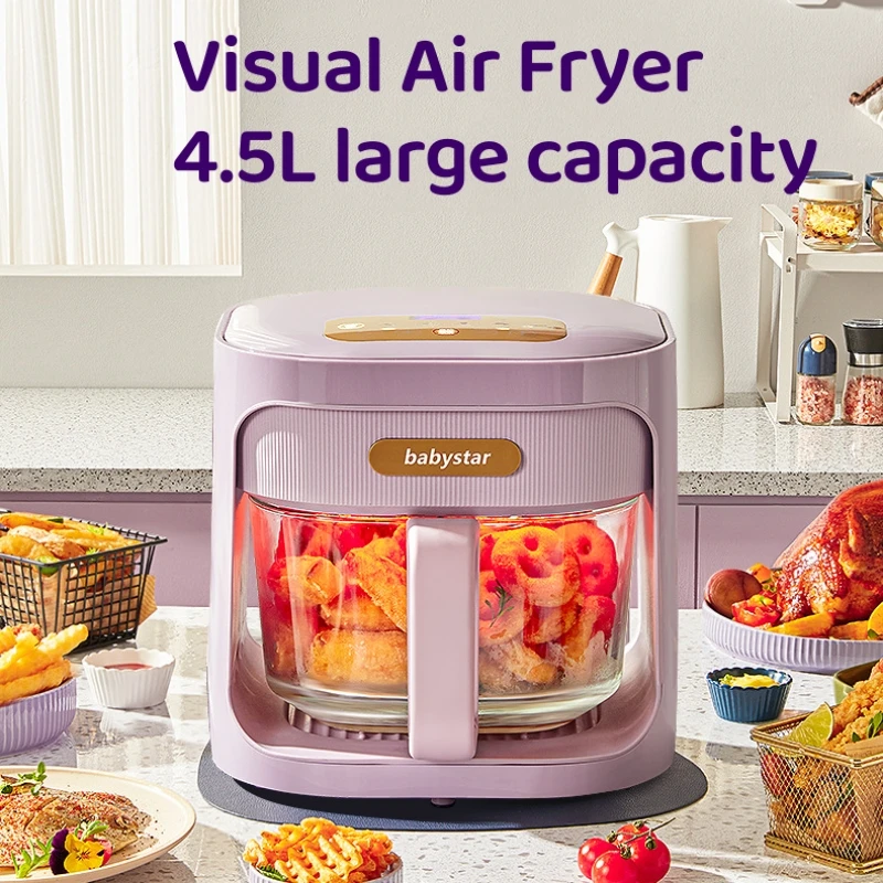 

Air Fryer Household Multifunctional Visual Oven 4.5L Large Capacity Smart Electric Fryer