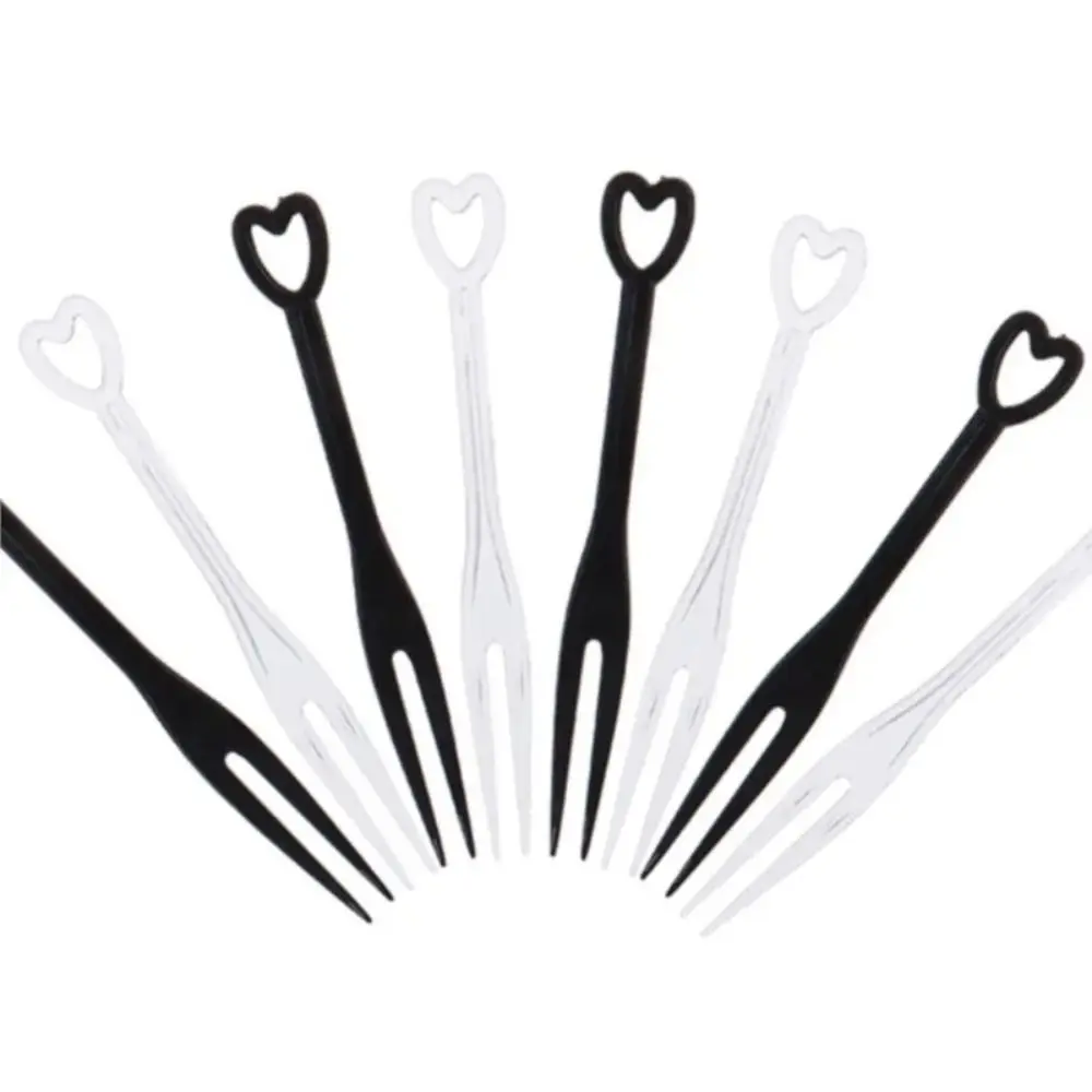 100Pcs Fruit Fork Cake Dessert Food Fruit Pick Children Snack Mini Party Festival Love Tableware Decoration Plastic Toothpick