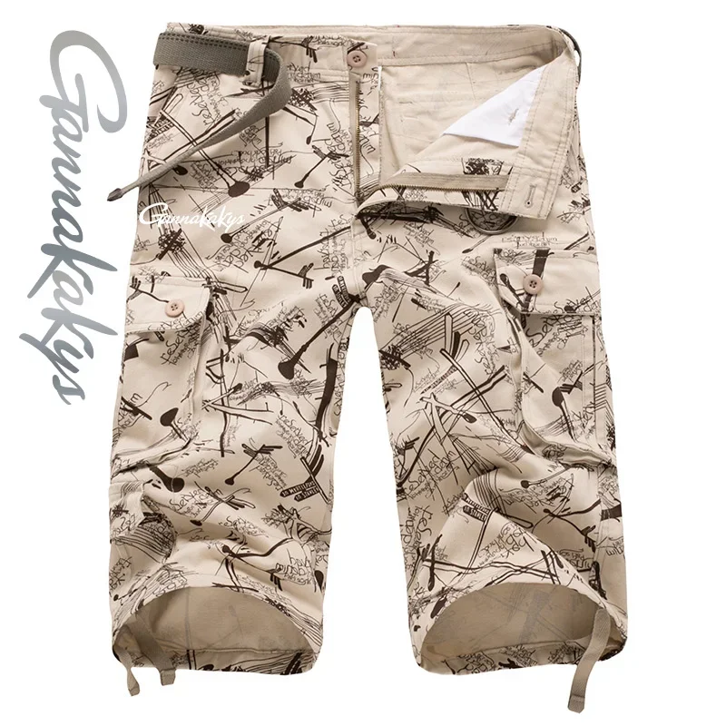 Fishing Pants Men's Summer Cotton Multi Pocket Breathable Camouflage Fishing Shorts Outdoor Military Style Casual Shorts