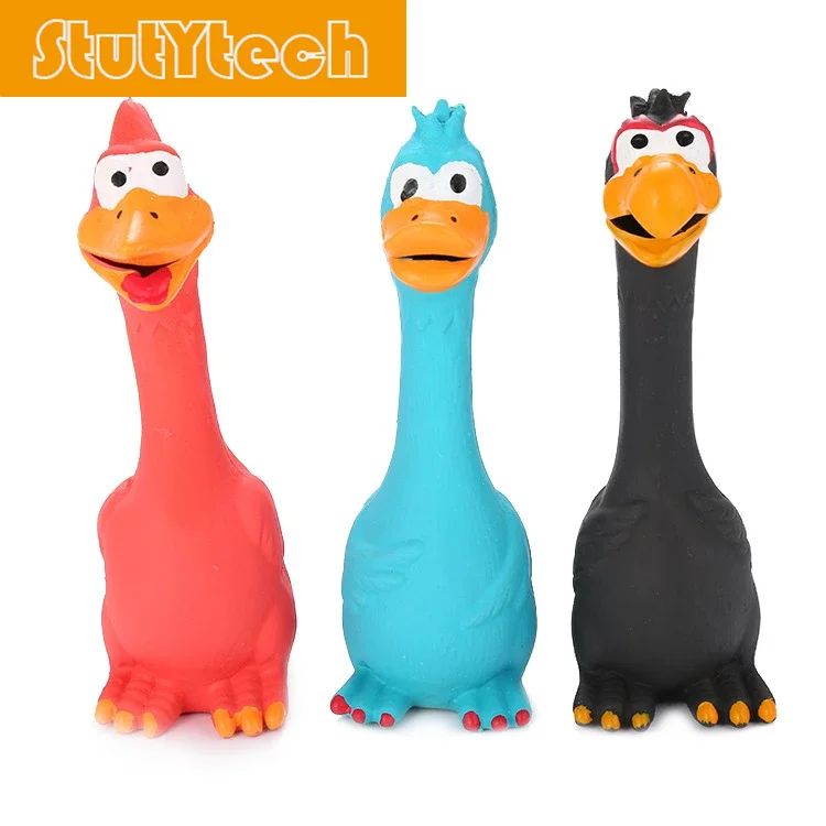Screaming Chicken Pet Dog Toy Squeeze Sound Training Interactive Rubber Pig Duck Squeaky Chew Bite Resistant Puppy Accessory | Дом и сад
