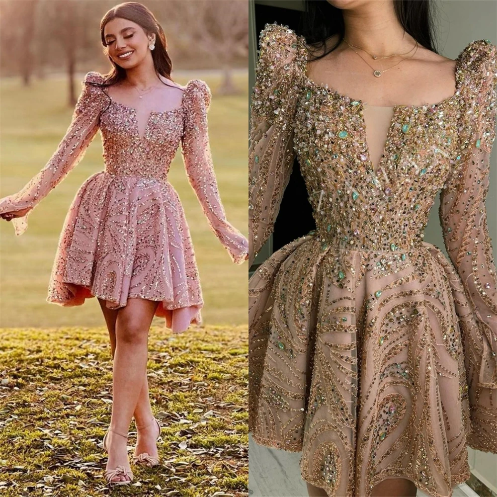 

Prom Dresses Exquisite Square A-line Party Sequin Draped Fold Chiffon Occasion Evening Gown платье вечернее женское שמלת ערב