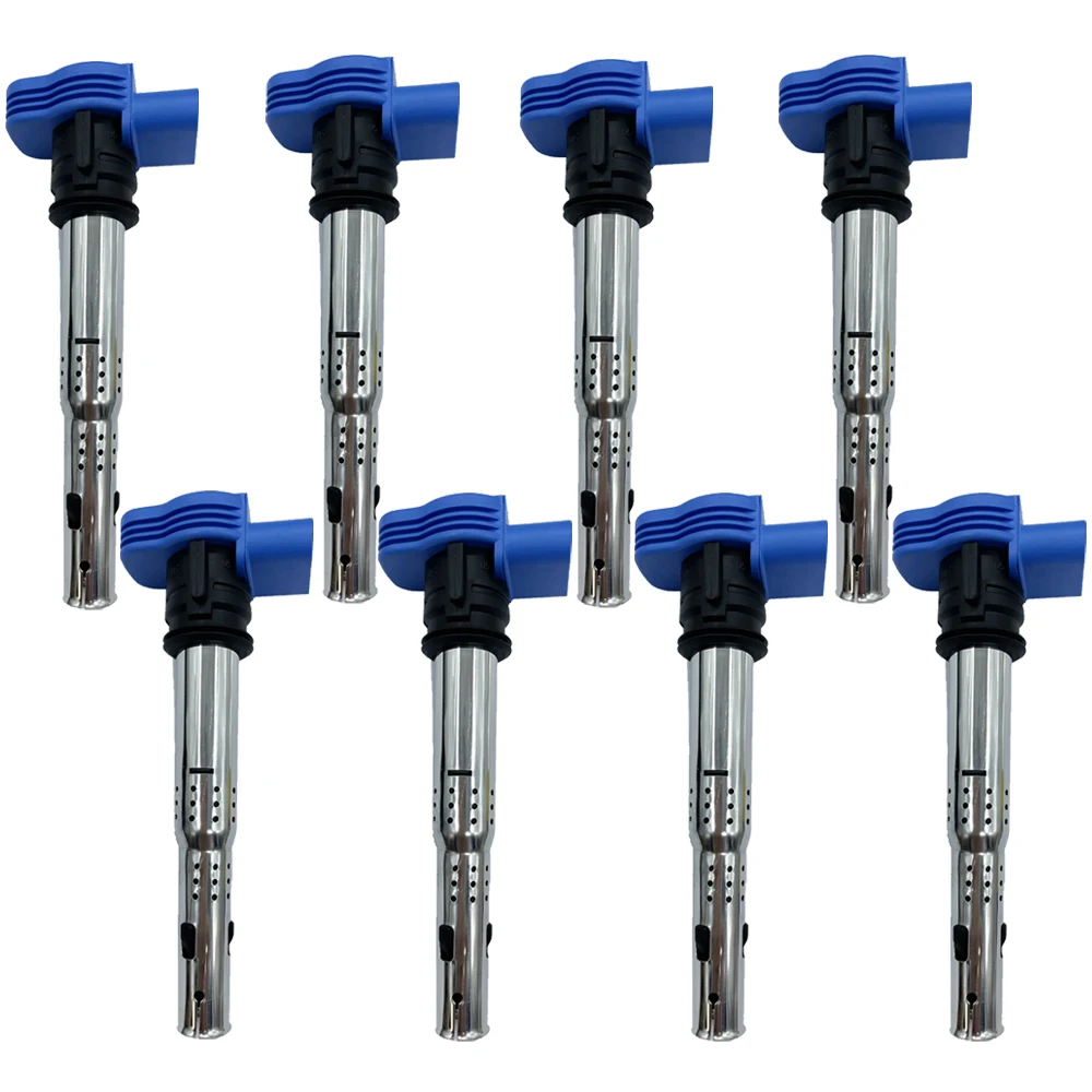 8PCS ARKAUTO HIGH PERFORMANCE BLUE IGNITION COIL UF529 06E905115 FOR AUDI A6 A8L Q7 R8 S4 S5 S8